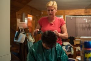 Luckily Anne was a hairdresser!