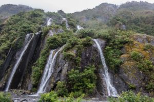 Some waterfalls at the beginning of the moraines. 