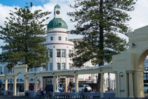 Near the promenade and the sea.