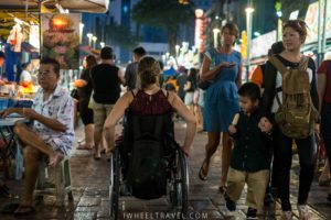 At Jalan Alor market my wheelchair seems to be more interesting than ice creams!