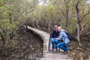 So happy to be in the middle of mangroves in a wheelchair friendly area.