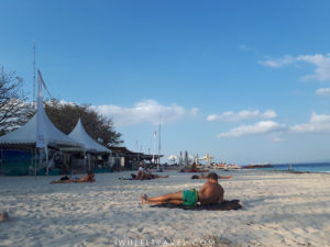 The beach near Scallywags Beach Club, in the south east of Gili Air.