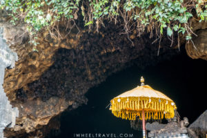 A lot of bats at the entrance of Goa Lawah cave.