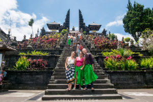 At the bottom of Besakih temple in Bali, with Franck and my sister.